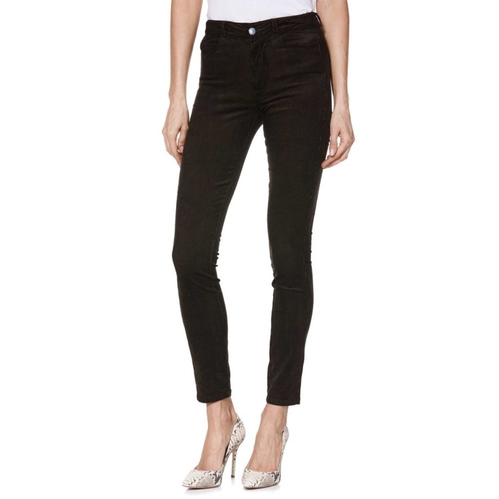Paige Hoxton Ultra Skinny Corduroy Jeans in Black Cord Velvet, size 28